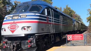 Two VRE engines V62 and V53 going southbound passing through Lorton VRE [upl. by Frazier]