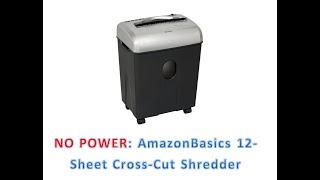 NO POWER AmazonBasics 12Sheet CrossCut Shredder B005QAQFFS AU1225XB [upl. by Daren]