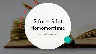 Sifat – Sifat Homomorfisma [upl. by Landers389]