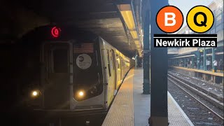 🅩 NYC Subway B and Q Trains at Newkirk Plaza AM Rush Hour [upl. by Bohon]