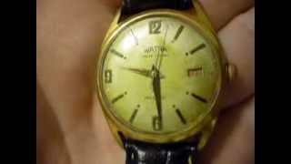 RELOJ WATRA ANCRE 21 RUBIS CON CALENDARIO ENCHAPADO ORO 10 MICRONES [upl. by Benedix364]