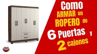 ¿ Como Armar un Ropero de 6 Puertas y 2 Cajones   🔴 Armado FAST  Muebles dormitorio [upl. by Dmitri]