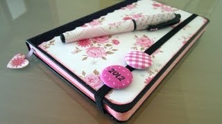 Manualidades de papel Cómo decorar una agenda Moleskine Tutorial [upl. by Herodias368]