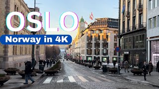 Oslo Norway 🇳🇴  January Walk  4K60fps HDR  Walking Tour [upl. by Ardnaz]