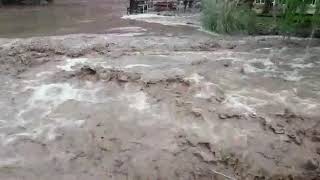 Crecida en río Atuel en Valle Grande  tormenta 2611  Diario UNO San Rafael [upl. by Langbehn730]