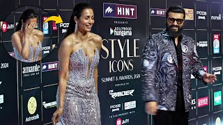 Malaika Arora Blush and Arjun Kapoor Smile arrives at BH Style Icons Awards 2024 [upl. by Enirroc]