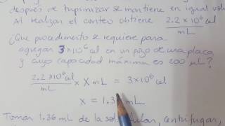 Cálculos de diluciones y conteos en cultivos celulares [upl. by Bertsche]