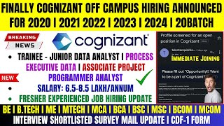 🔥Finally Cognizant Biggest Hiring Started  OFF Campus Drive 2024 2023 2022 Batch  Work From Home [upl. by Nahta]