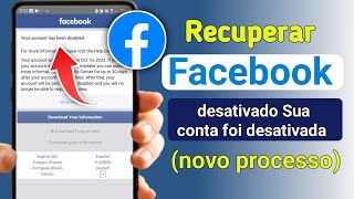 Como recuperar conta desativada do Facebook 2024  Recuperação de conta desativada do Facebook [upl. by Orabelle518]