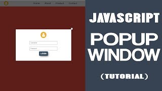 JavaScript Popup window  Popup Login Form [upl. by Aneetsirk]