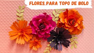 Flores de papel para topo de bolo [upl. by Albric]