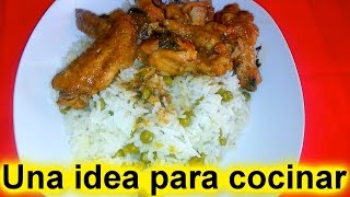 Un antojito Pollo guisado y arroz con guisantes [upl. by Ishii]