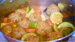 Caldo de Albóndigas secreto para que no se te deshagan [upl. by Dnomyaw]