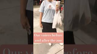 our voices before and after the zoo 🫶🏻🐘✨🩶trending foryou viralvideo funny shorts [upl. by Luby]