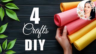 4 IDEAS 💥 Crepe Paper Decoration Ideas Crepe Paper Flowers [upl. by Jordanson]