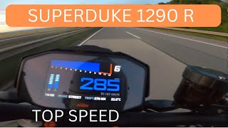 KTM 1290 Super Duke R  TOP SPEED 285KMH  German Autobahn [upl. by Nohsed]