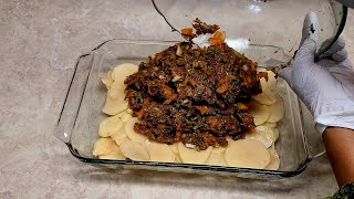 POTATOES CHEESE amp MINCED MEAT  VIAZI NA KIMA EASY RECIPE  HALIMAS COASTAL CUISINE [upl. by Gonyea]