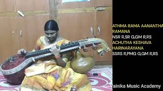 Athma Rama Veena Tutorials  Atma Rama  Veena Cover  Krishna Song  Bhajan Veena Tutorial [upl. by Aneeuqahs]