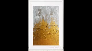 How to Paint Impasto Acrylics Art Tutorial  FROSTED GOLD  Modern Abstract [upl. by Ayifa161]