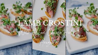 American Lamb Crostini with Blue Cheese Aioli and Arugula [upl. by Nahamas380]