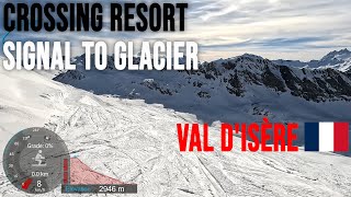 4K Skiing Val dIsère Crossing Resort Signal de lIseran to Glacier Express France GoPro HERO11 [upl. by Bordie]