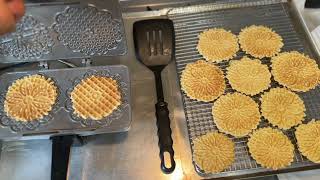 Making pizzelles rnd 1 [upl. by Dunning]