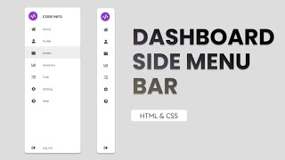 Responsive Side Navigation Bar in HTML and CSS  Dashboard Side Nav Bar with HTML and CSS [upl. by Buddy]