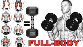 How To Do Dumbbell Workout At Home To Build Muscle  Full Body Workout With Dumbbells [upl. by Eanej]