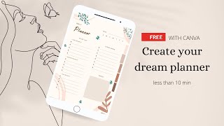 Create Digital Planner on Canva with Hyperlinks Completely for FREE  Goodnotes Digital Planner [upl. by Gertie]