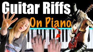 4 Famous Guitar Riffs On Piano Tutorial Lesson [upl. by Nahsyar]