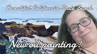 Painting of a Rocky jetty at Asilomar State beach in California [upl. by Oeflein568]