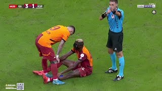 Victor Osimhen injured after scoring twice for Galatasaray vs Kasimpasa [upl. by Katerina]