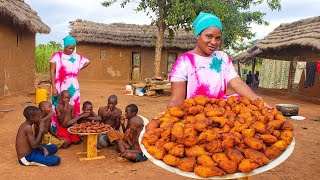 BANANA OIL FRY  Banana Balls Recipe Cooking Sweet Banana Bonda  Recipe In African Village [upl. by Glynis]