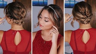 3 Simple Holiday Hairstyles for ShortMedium Length Hair  Ashley Bloomfield [upl. by Asaert]