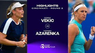 Donna Vekic vs Victoria Azarenka  2023 Cincinnati Round 2  WTA Match Highlights [upl. by Wachter]