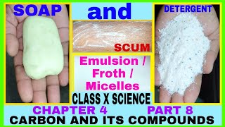 SOAPS AND DETERGENTS। FORMATION OF MICELLES। FORMATION OF SCUM। PREPARATION OF SOAPS AND DETERGENTS। [upl. by Shamus]