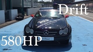 580HP Mercedes CLK  Drift  Hockenheimring  DriftTaxi [upl. by Eisset]