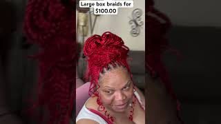 Large box braids for 10000 braids greenscreen price client [upl. by Nylevol]