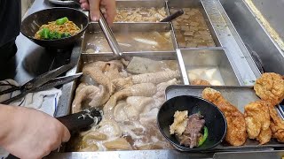 九記牛什粉麵 又平又靚又好食 新鮮牛雜 必食煎魚餅 香港 灣仔 鵝頸橋街市 HongKongStreetfood WanChai BeefOffal fishcake [upl. by Ilrahc]