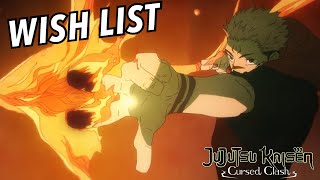 Jujutsu Kaisen Cursed Clash Character Wish List [upl. by Ramad]