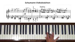 Schumann Volksliedchen Folk Song Album for the Young Op 68 No 9 Piano Tutorial [upl. by Hinkle721]