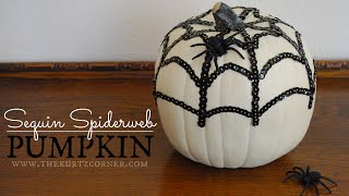 Easy DIY Halloween Decor  Spiderweb Pumpkin [upl. by Faustine]