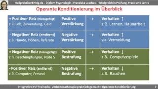 Die operante Konditionierung Positive und negative Verstarkung [upl. by Gerri]