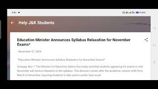 Education Minister Announces Syllabus Relaxation for November Exams upto class 9th [upl. by Suinotna605]