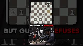 Gukesh REFUSES the DRAW OFFER by Ding Liren in 2024 WORLD CHESS CHAMPIONSHIP [upl. by Annavaig413]