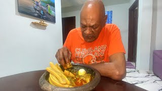 African American Tried Ghanaian Local Food BORODZE AMPESI for the FIRST TIME [upl. by Enahs]