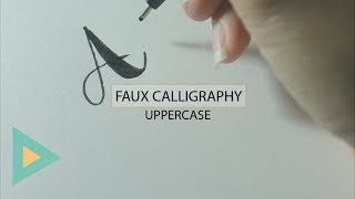 Calligraphy with Pen  UPPERCASE Letters AZ [upl. by Zubkoff576]