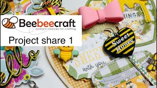 Bee themed embellishments beebeecraft project share 1 [upl. by Alekin]