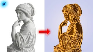 how to convert marble statue into gold in photoshop  statue convert into gold in photoshop [upl. by Thamora]