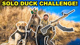 SOLO Duck Hunting with AR12 SHOTGUN Challenge Limited Out  Catch Clean Cook [upl. by Ydeh]